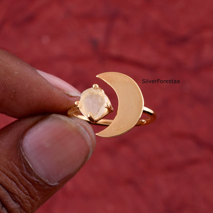 Natural Libyan Tektite Ring – Minimalist Design