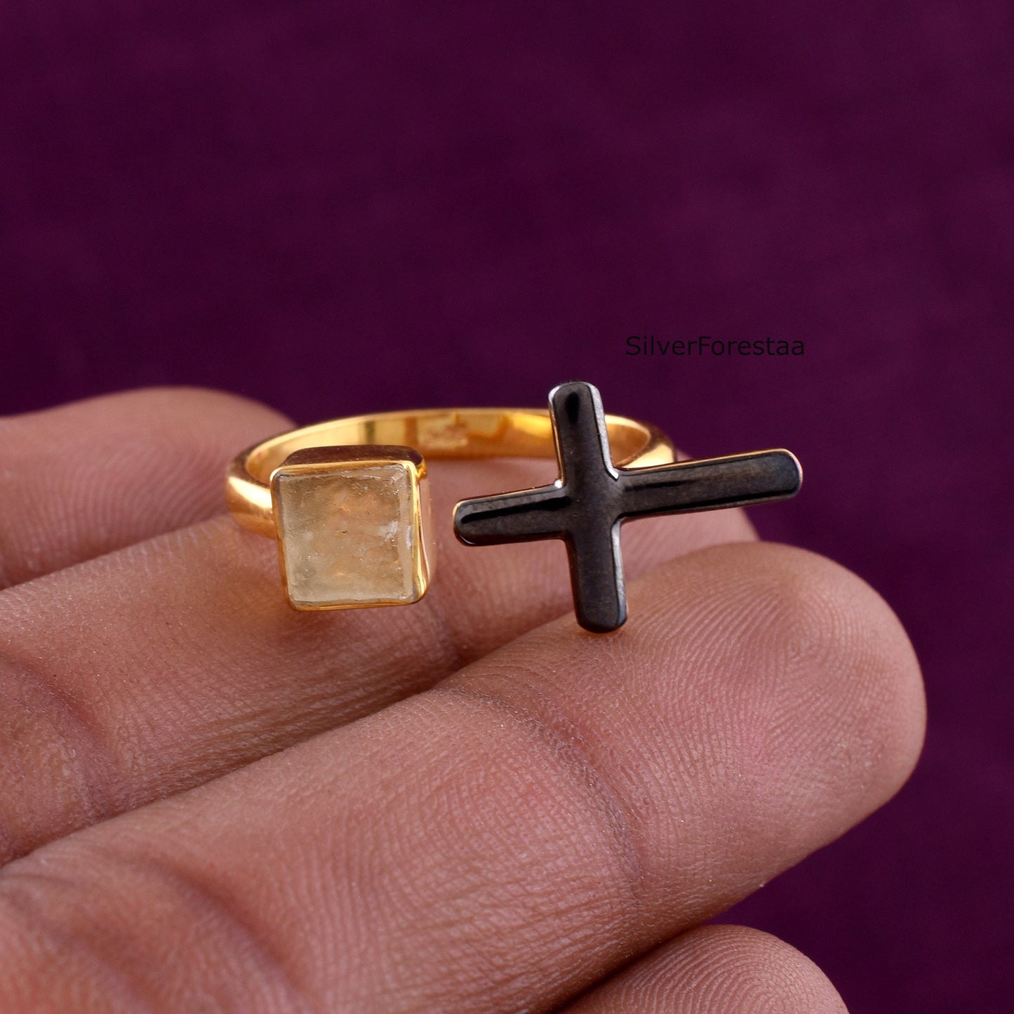 Authentic Libyan Desert Tektite Ring – 925 Silver