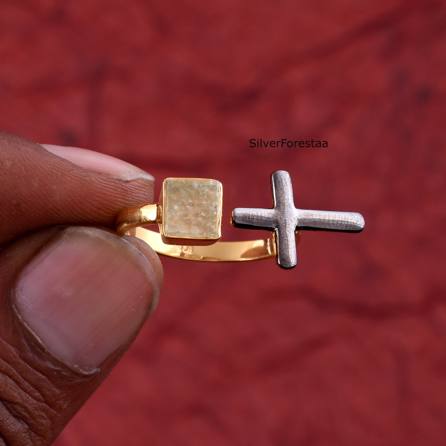 Authentic Libyan Desert Tektite Ring – 925 Silver