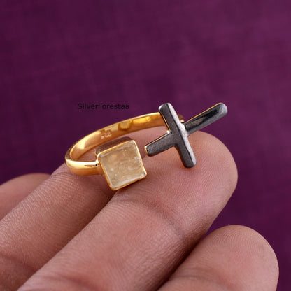 Authentic Libyan Desert Tektite Ring – 925 Silver