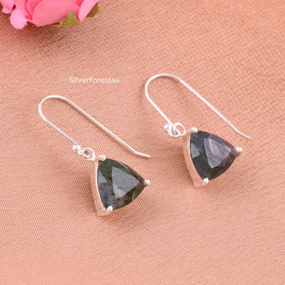 925 Silver Moss Agate Earrings - SilverForestaa