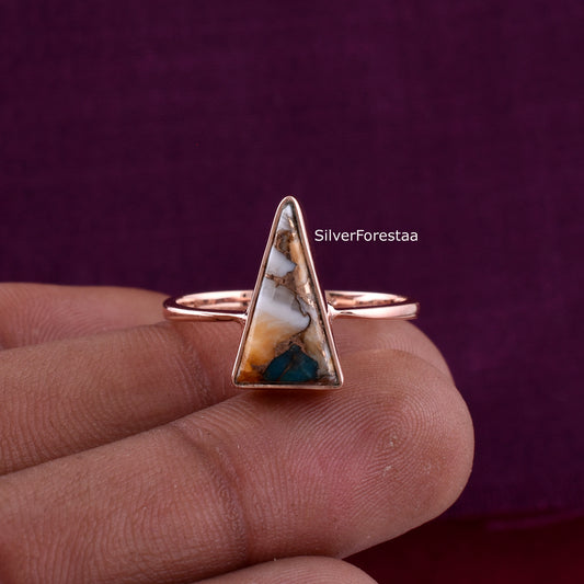 Handmade Spiny Oyster Turquoise Gemstone Ring