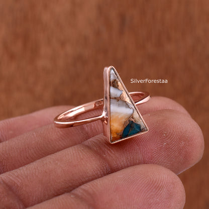 Handmade Spiny Oyster Turquoise Gemstone Ring