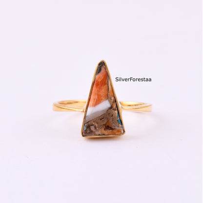 Vintage Style Oyster Turquoise Silver Ring