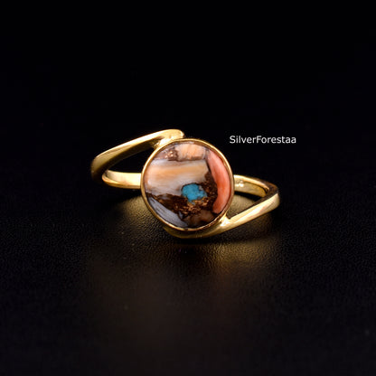 Handmade Copper Turquoise Ring - Gift for Valentine