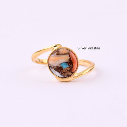 Handmade Copper Turquoise Ring - Gift for Valentine