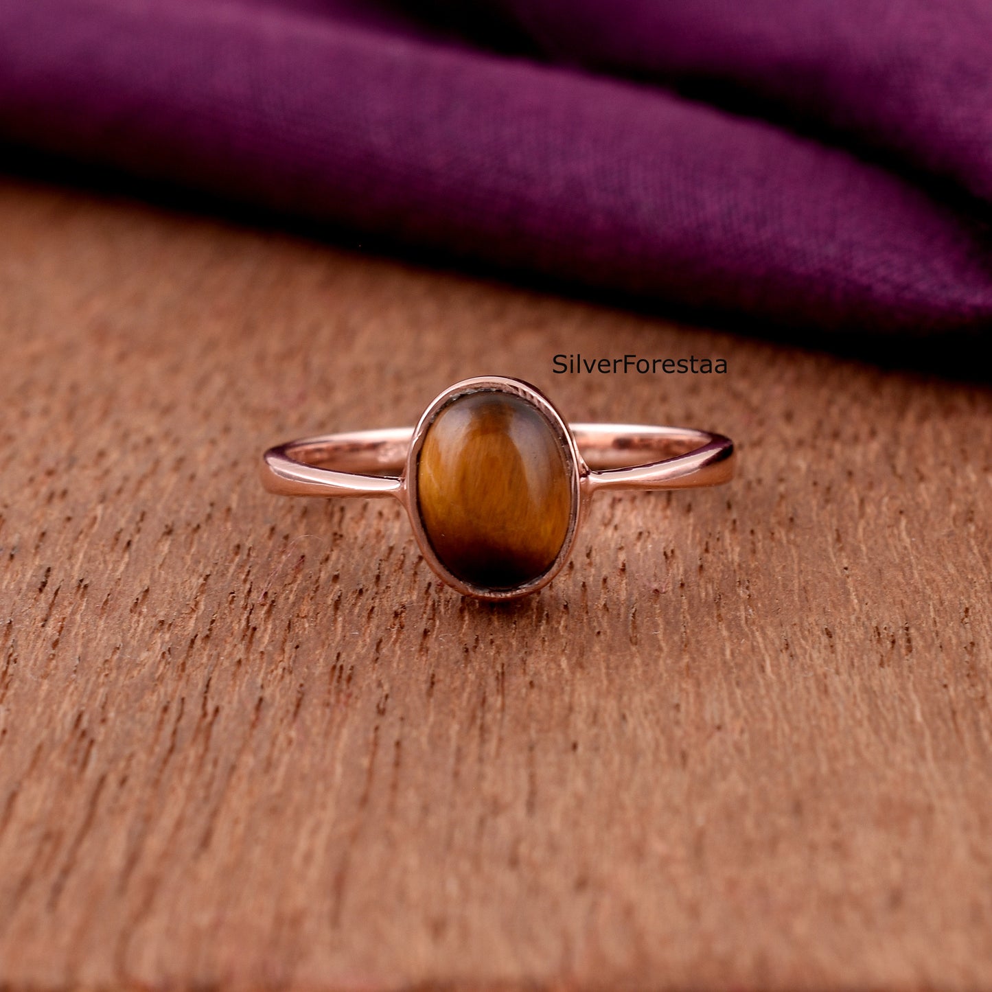 Tigers Eye 925 Sterling Silver Ring - Birthday Jewelry