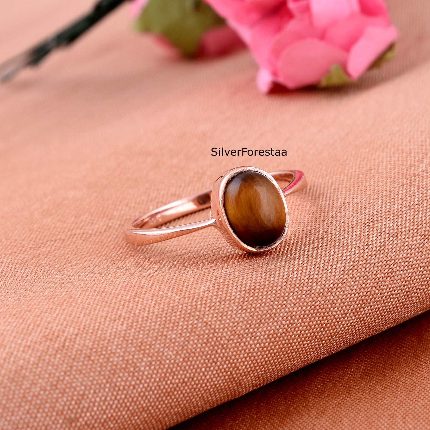Tigers Eye 925 Sterling Silver Ring - Birthday Jewelry