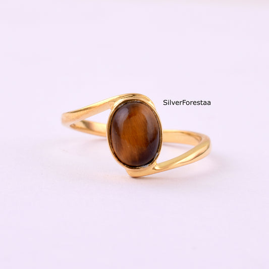 Tigers Eye 925 Sterling Silver Ring - Birthday Gift