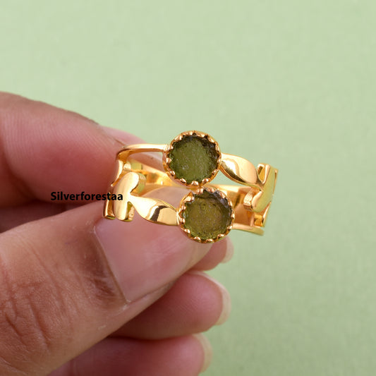 Moldavite Transformation Ring Sterling Silver