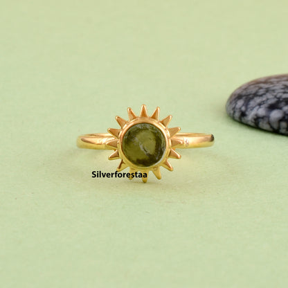 Moldavite Sterling Silver Ring – Exclusive Gemstone Design