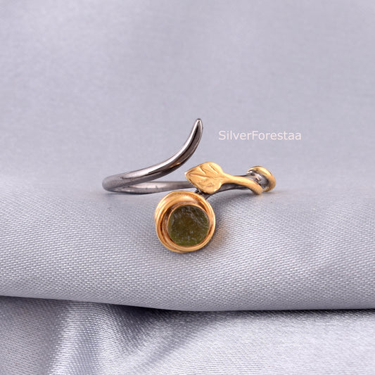 Moldavite Healing Crystal Ring - Healing Crystal Jewelry