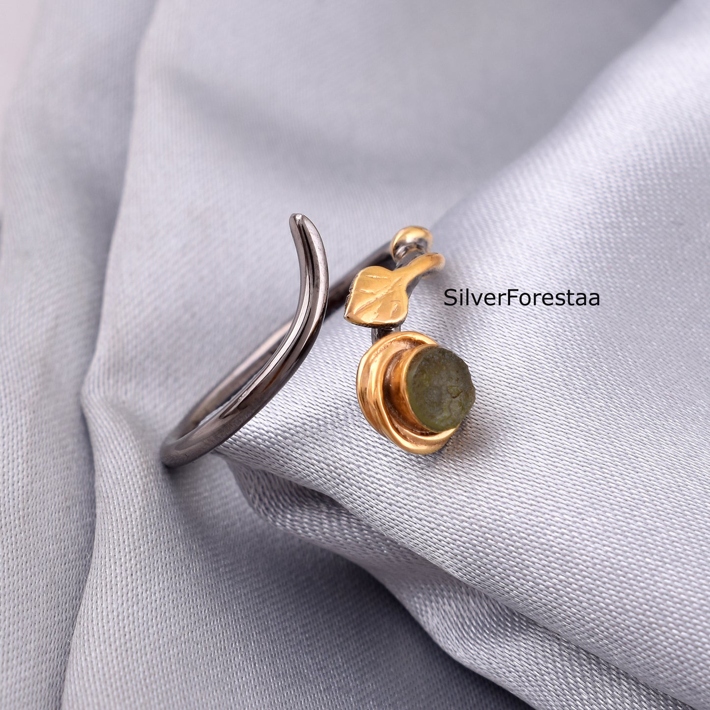 Moldavite Healing Crystal Ring - Healing Crystal Jewelry