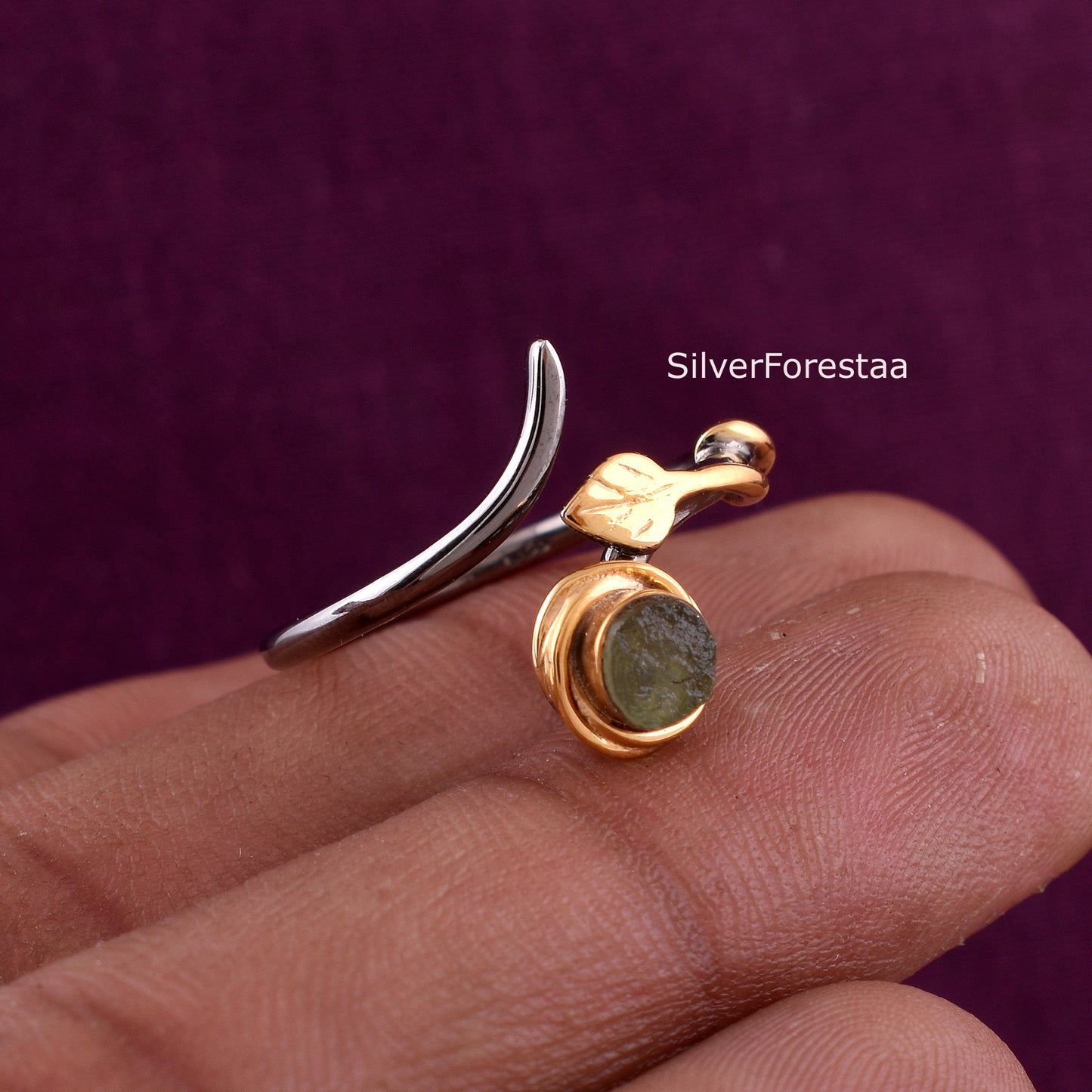 Moldavite Healing Crystal Ring - Healing Crystal Jewelry