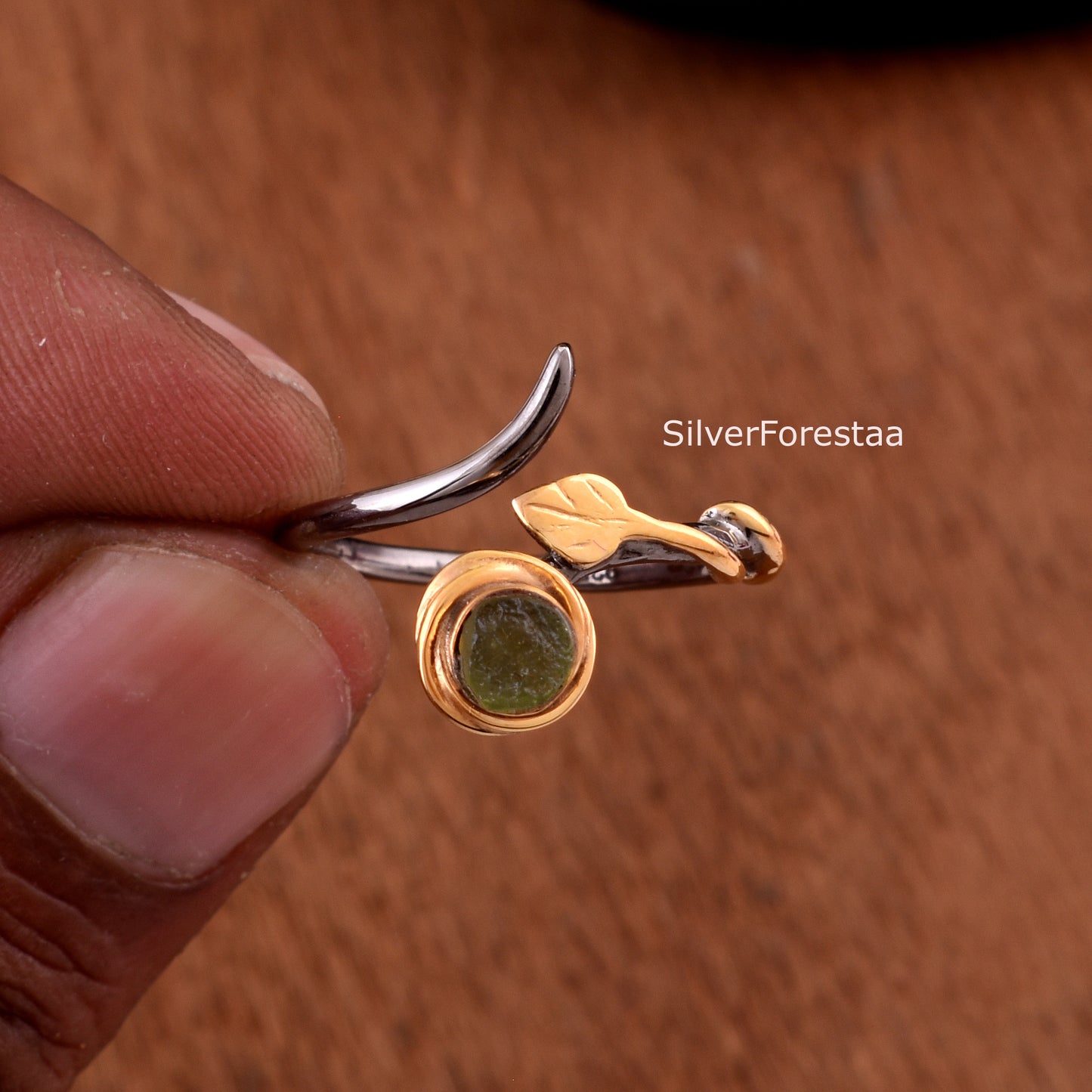 Moldavite Healing Crystal Ring - Healing Crystal Jewelry