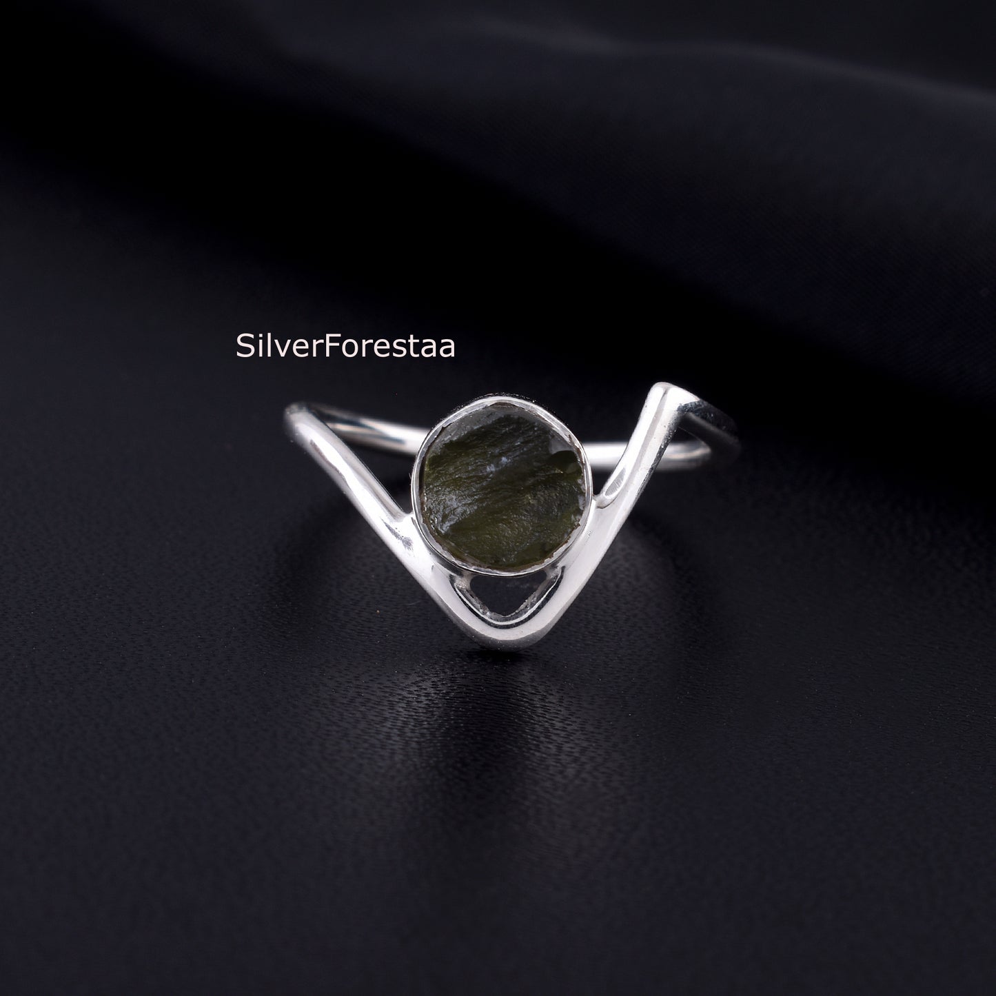 Healing Moldavite Ring | Engagement Ring