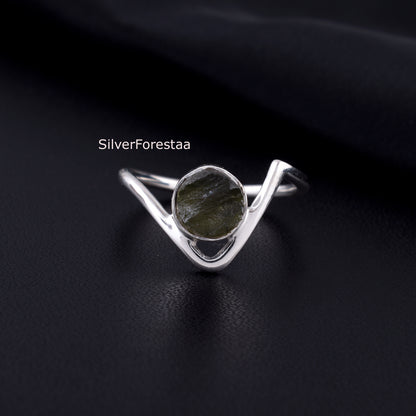 Healing Moldavite Ring | Engagement Ring