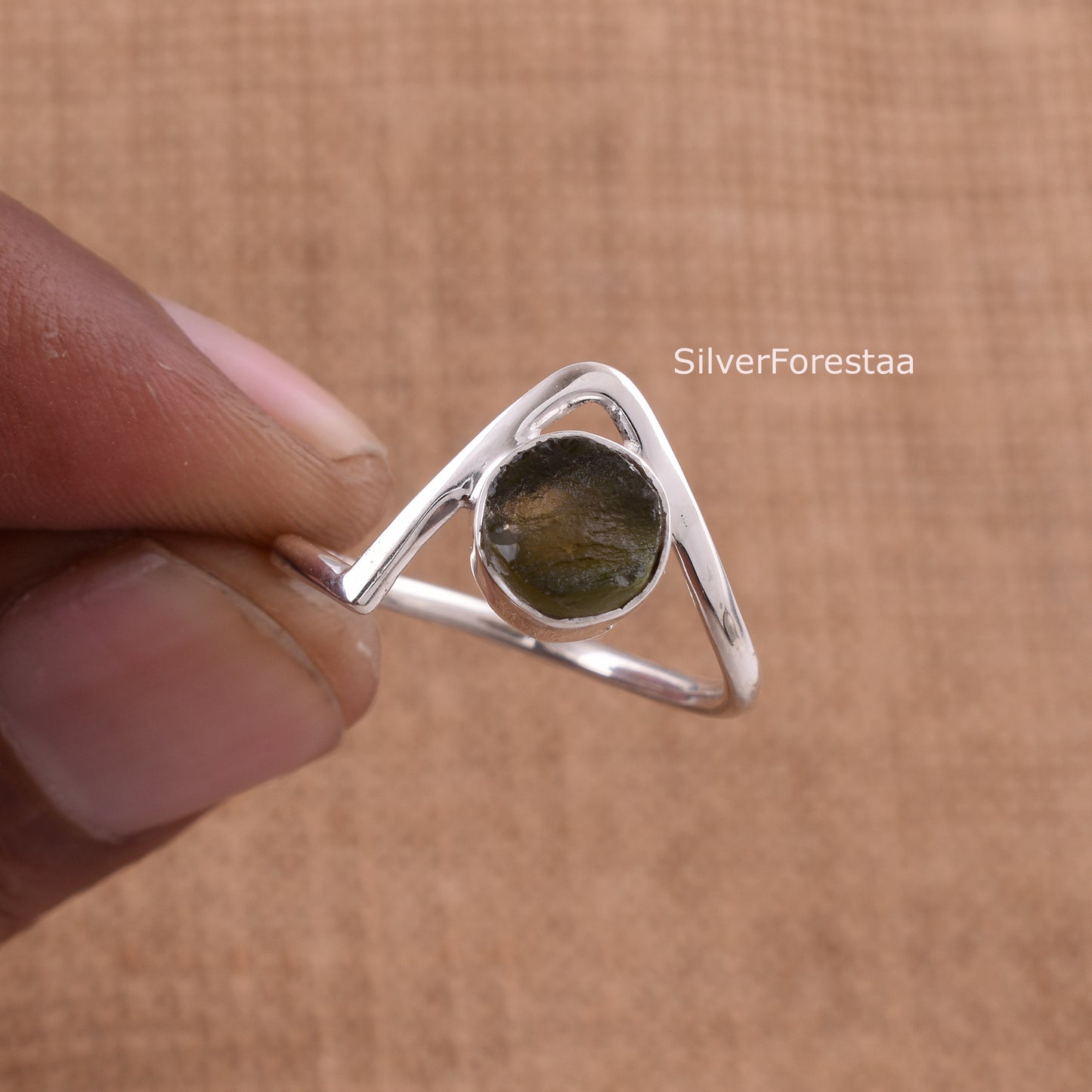 Healing Moldavite Ring | Engagement Ring