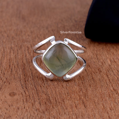 Handmade Prehnite Ring | Bohemian Gemstone Jewelry