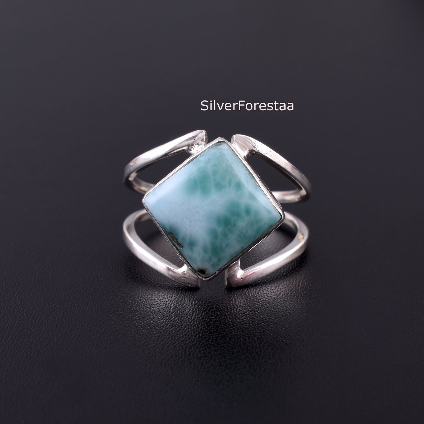 Handmade Larimar Ring | Bohemian Gemstone Jewelry