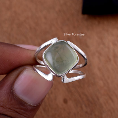 Handmade Prehnite Ring | Bohemian Gemstone Jewelry