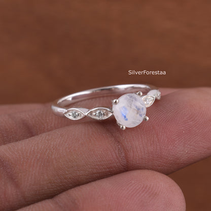 Moonstone Promise Ring | June Birthstone Jewelry