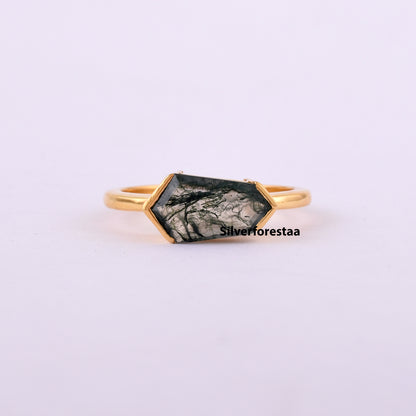 Moss Agate Gemstone Ring