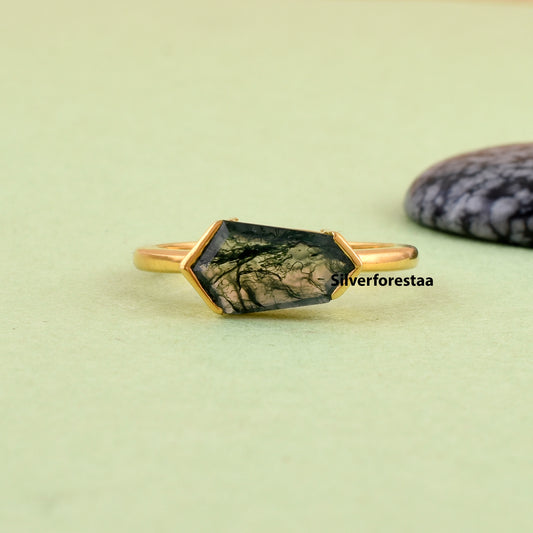 Moss Agate Gemstone Ring