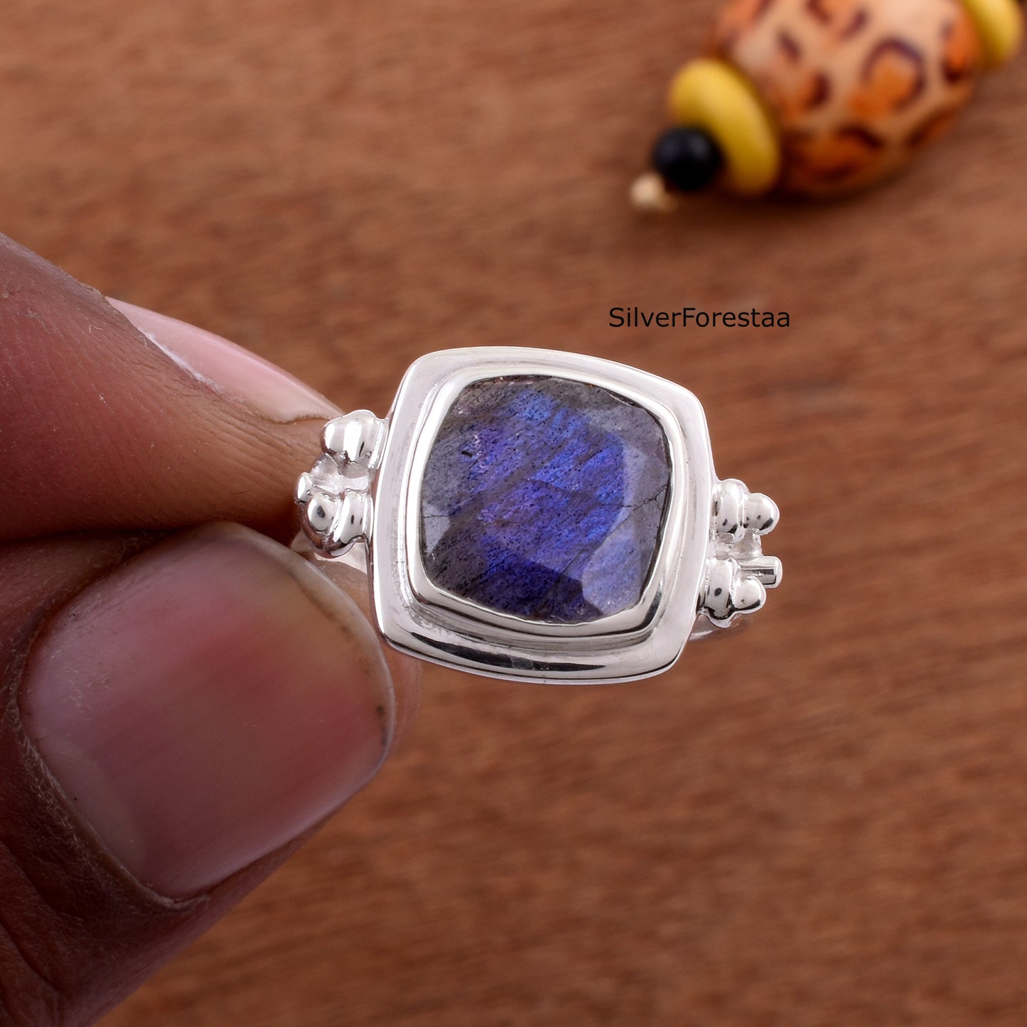 silver gemstone ring