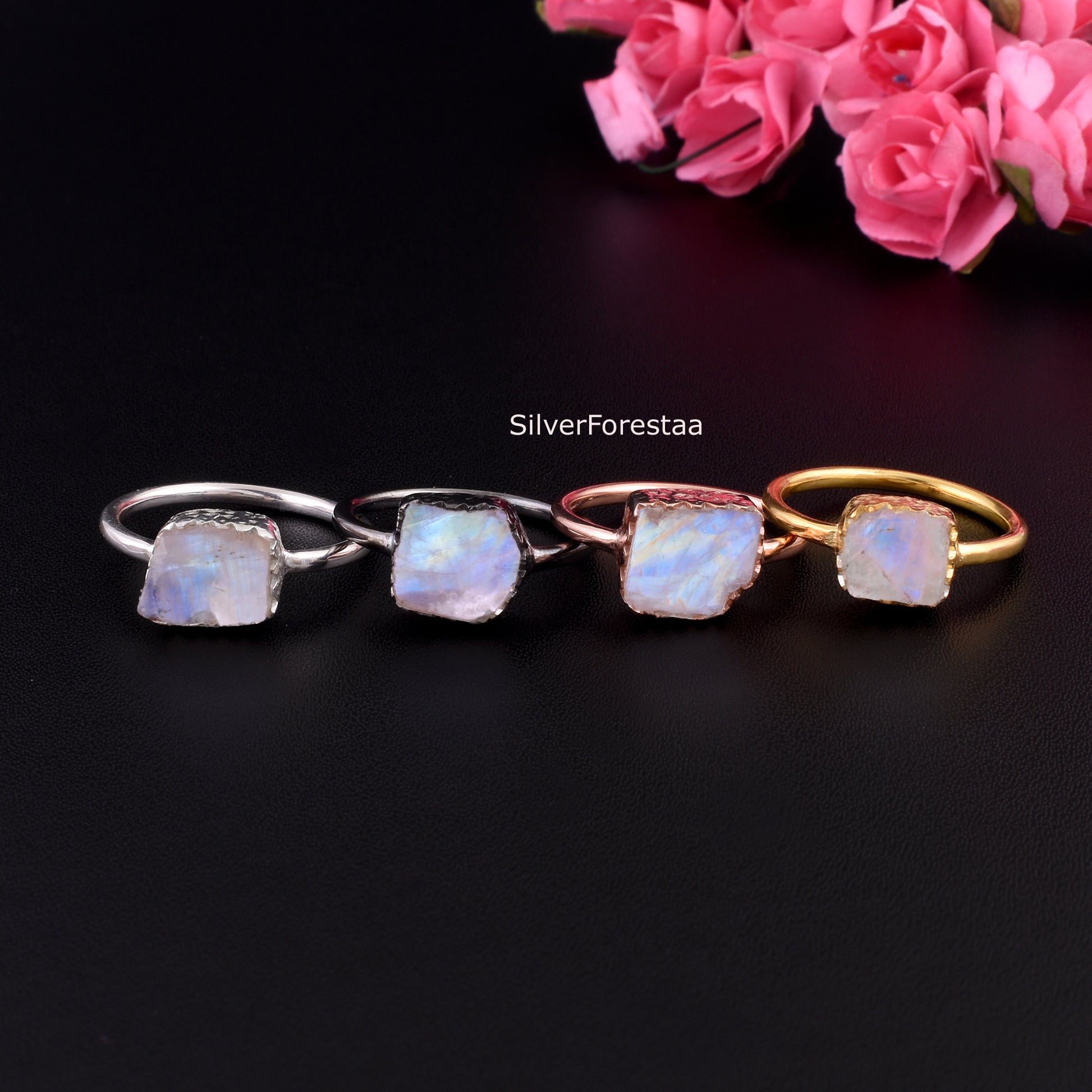  Moonstone Silver Ring 