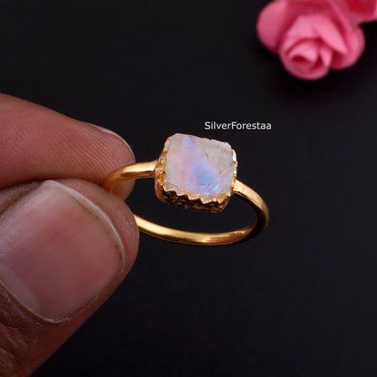 Shop Raw Moonstone Silver Ring | SilverForestaa