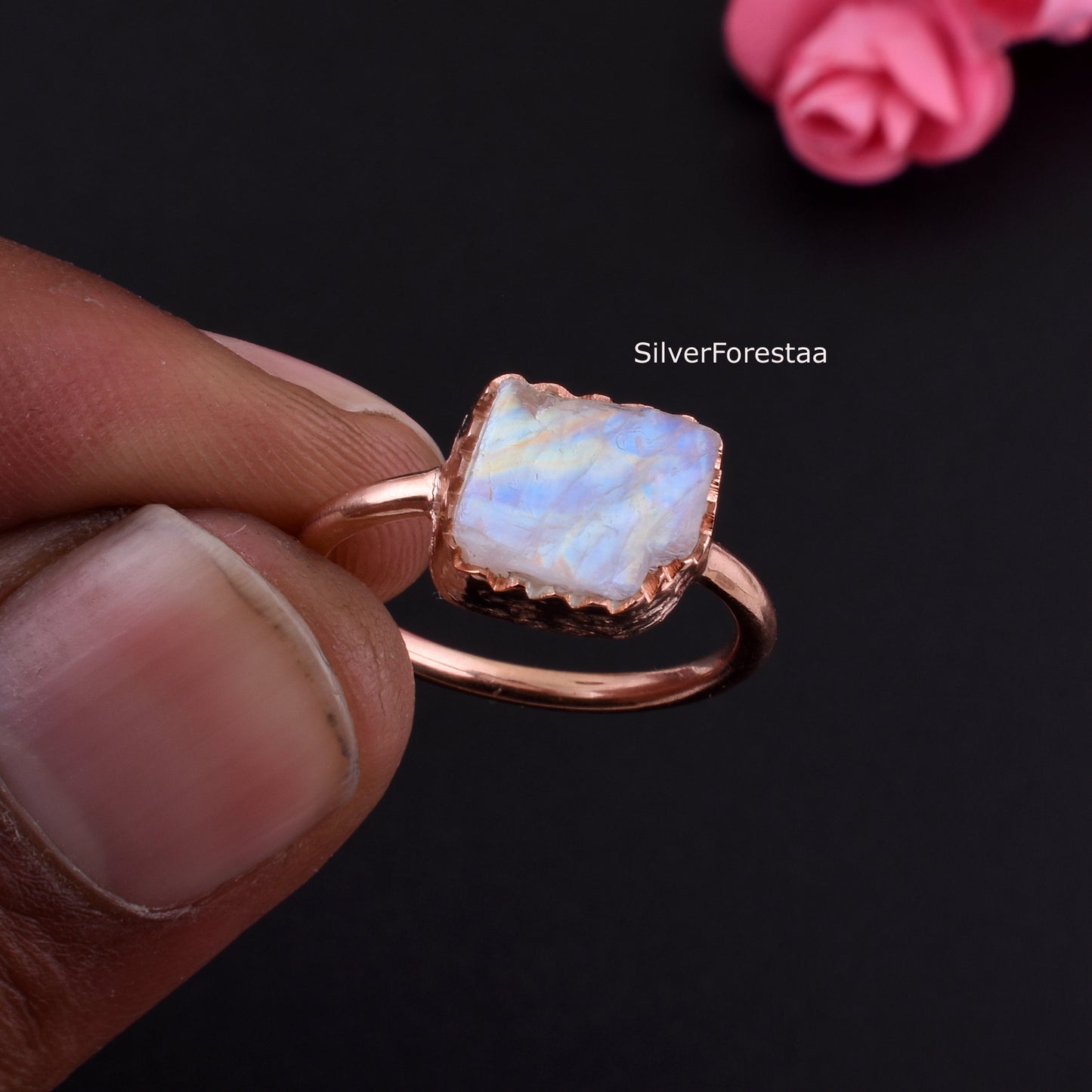 Shop Raw Moonstone Silver Ring | SilverForestaa