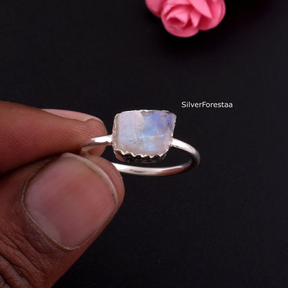 Shop Raw Moonstone Silver Ring | SilverForestaa