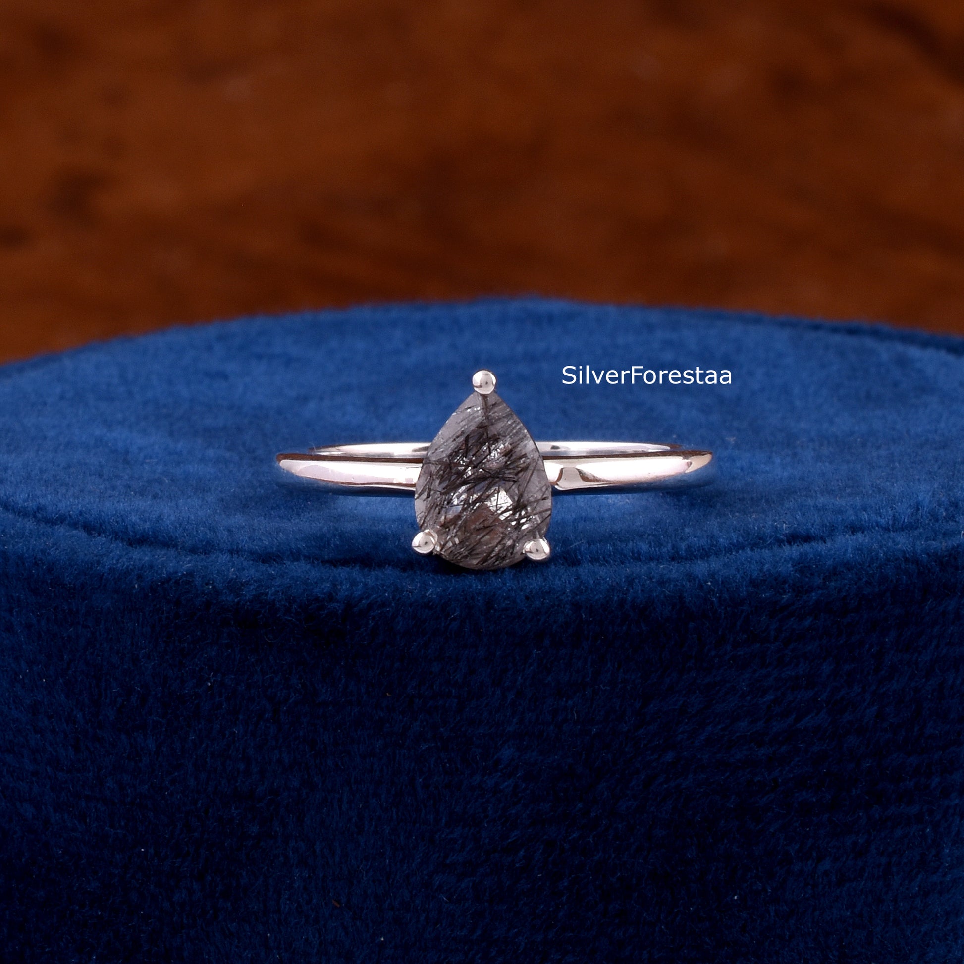 Black Rutile Quartz ring