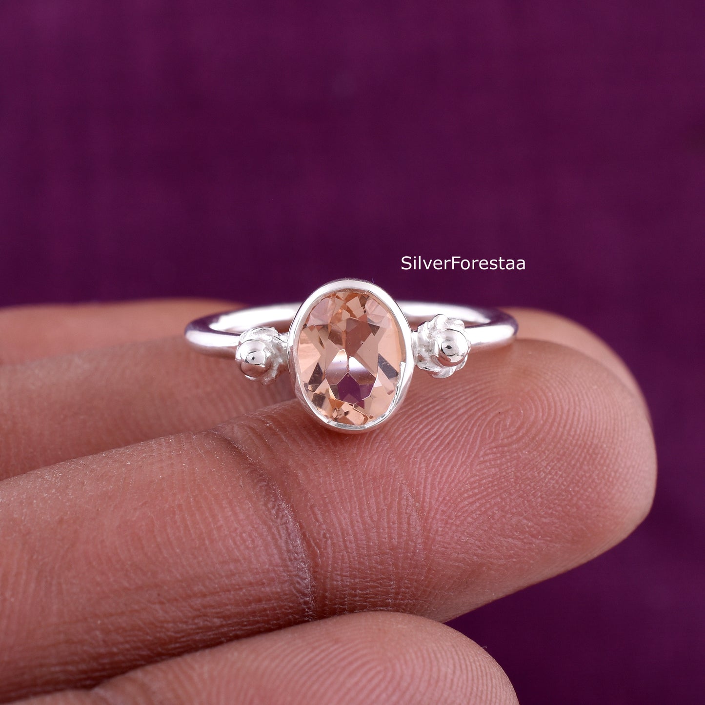 Pink Morganite Silver Ring – Bridal & Engagement Jewelry