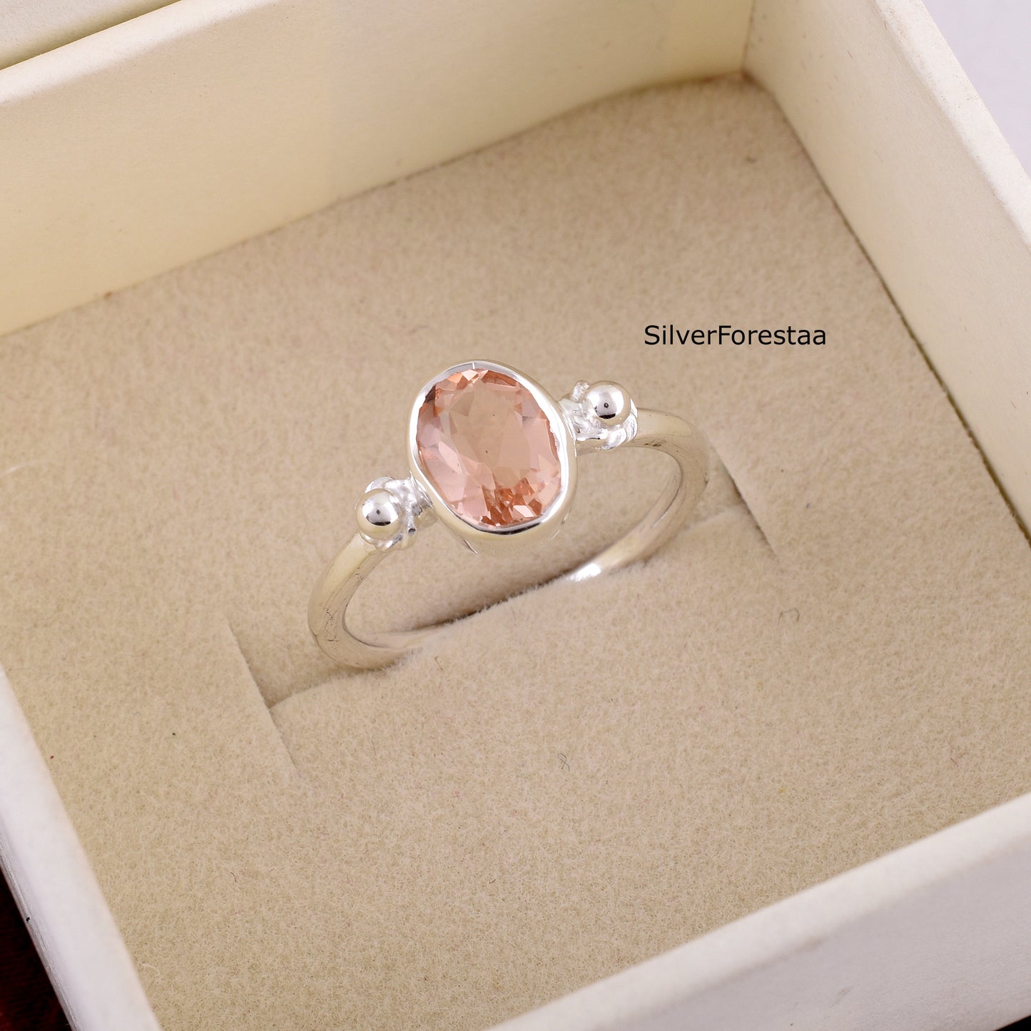 Pink Morganite Silver Ring – Bridal & Engagement Jewelry