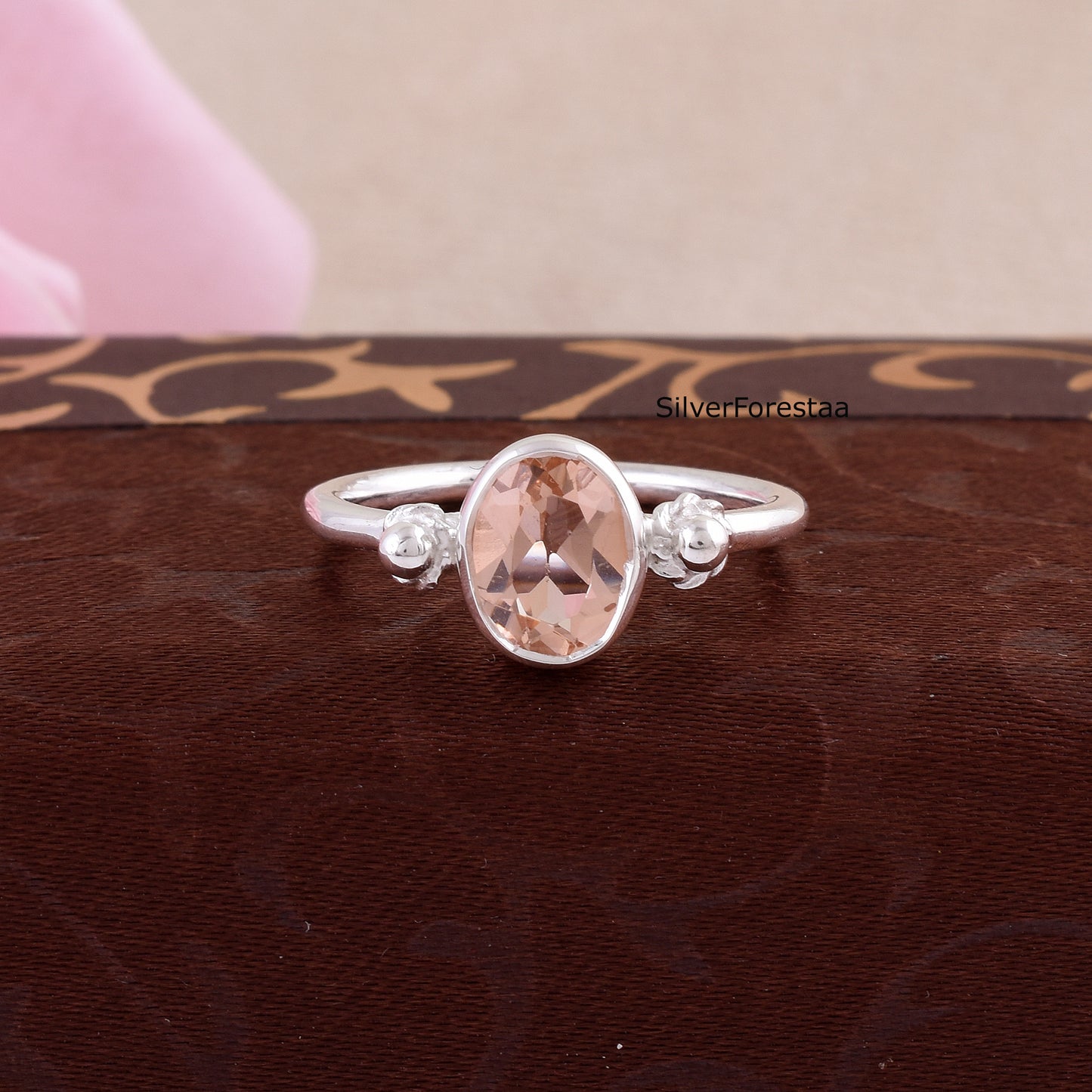 Pink Morganite Silver Ring – Bridal & Engagement Jewelry