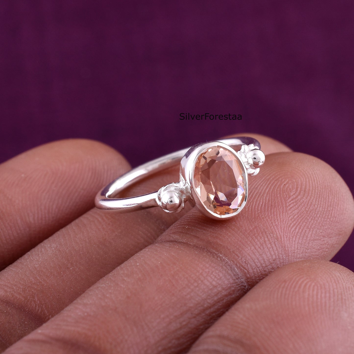 Pink Morganite Silver Ring – Bridal & Engagement Jewelry