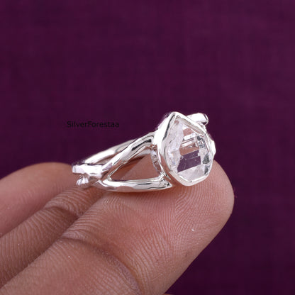 Handmade Herkimer Diamond Sterling Silver Ring