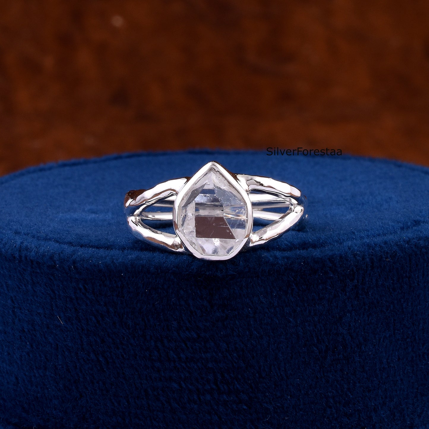 Handmade Herkimer Diamond Sterling Silver Ring