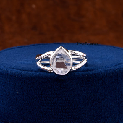Handmade Herkimer Diamond Sterling Silver Ring