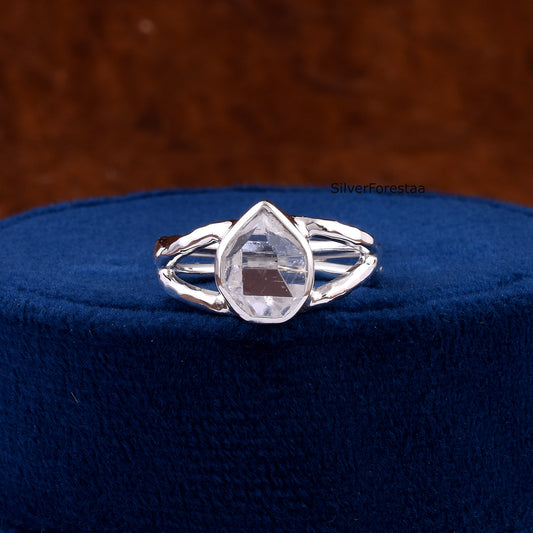 Handmade Herkimer Diamond Sterling Silver Ring