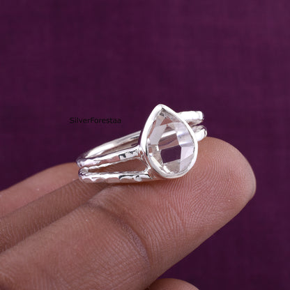 Handmade Herkimer Diamond Sterling Silver Ring