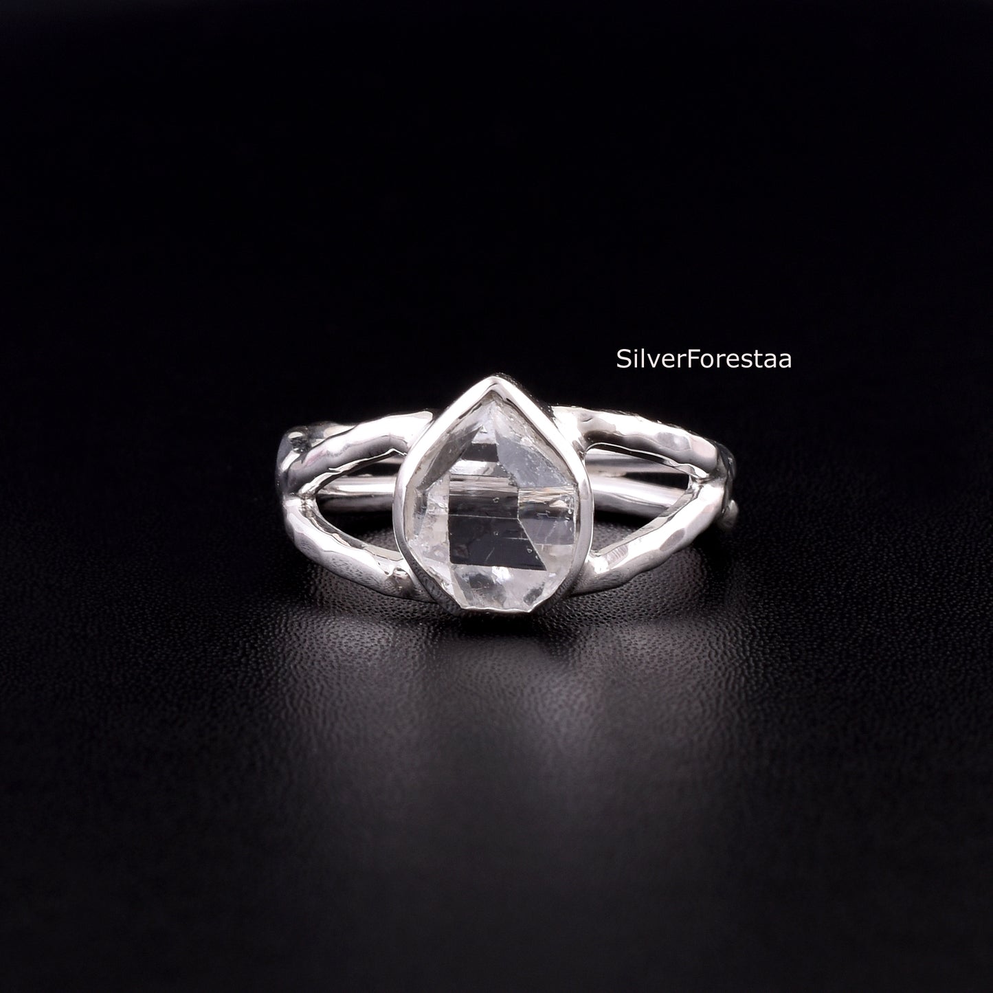 Handmade Herkimer Diamond Sterling Silver Ring