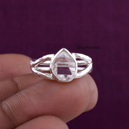 Handmade Herkimer Diamond Sterling Silver Ring