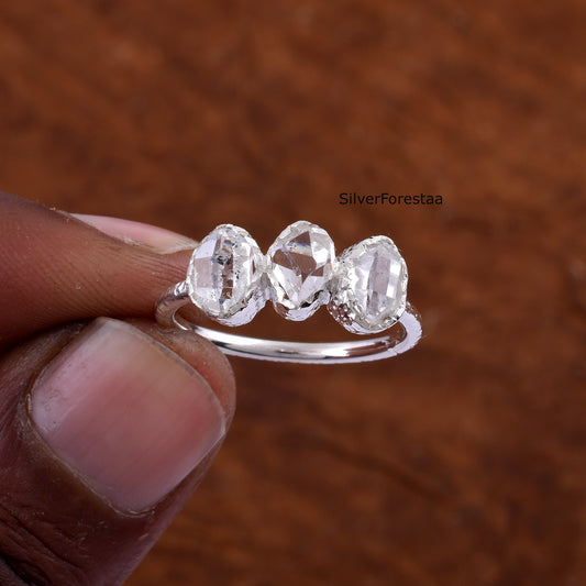 925 Silver Herkimer Diamond Ring – Handmade Jewelry