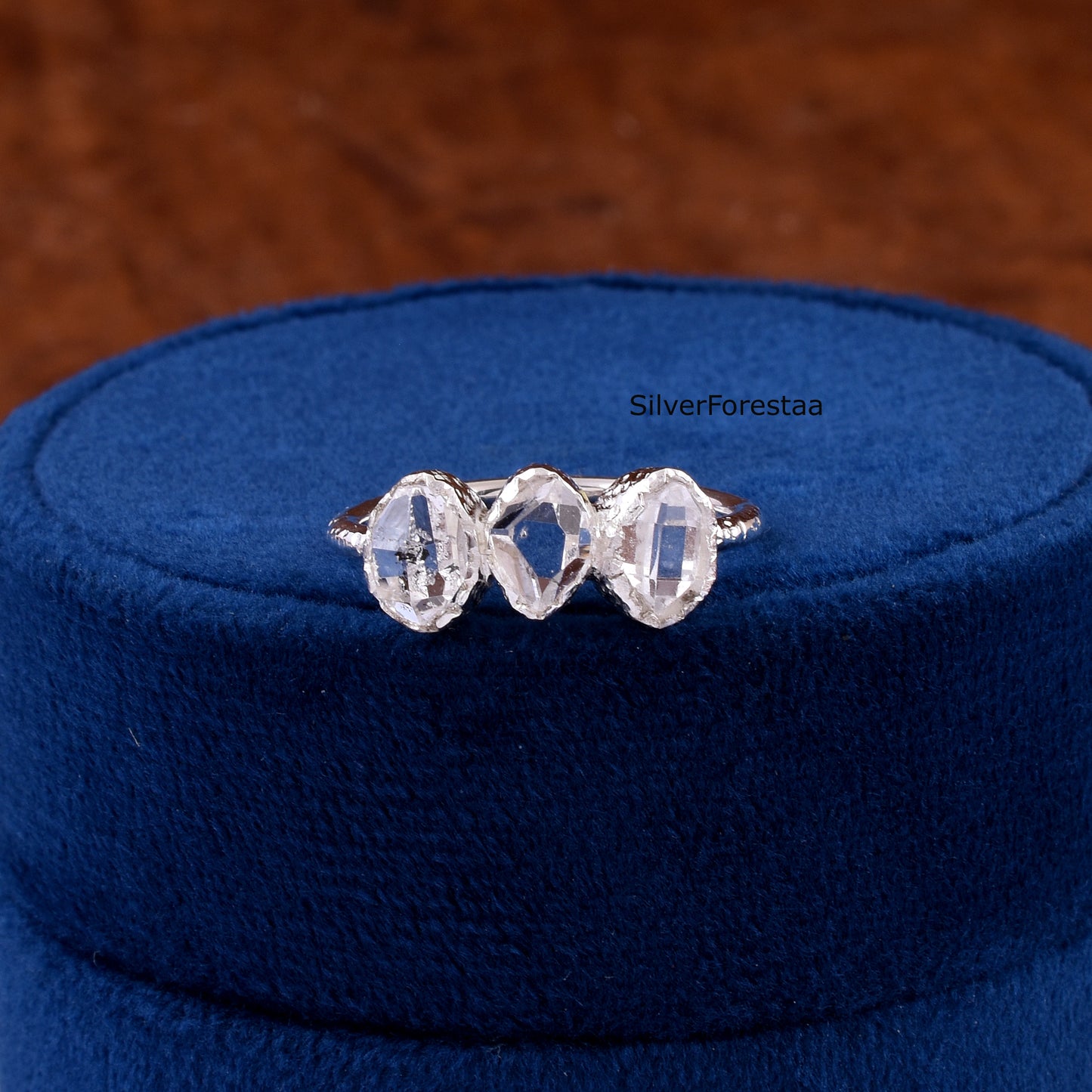 925 Silver Herkimer Diamond Ring – Handmade Jewelry