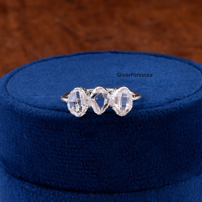 925 Silver Herkimer Diamond Ring – Handmade Jewelry