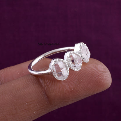 925 Silver Herkimer Diamond Ring – Handmade Jewelry