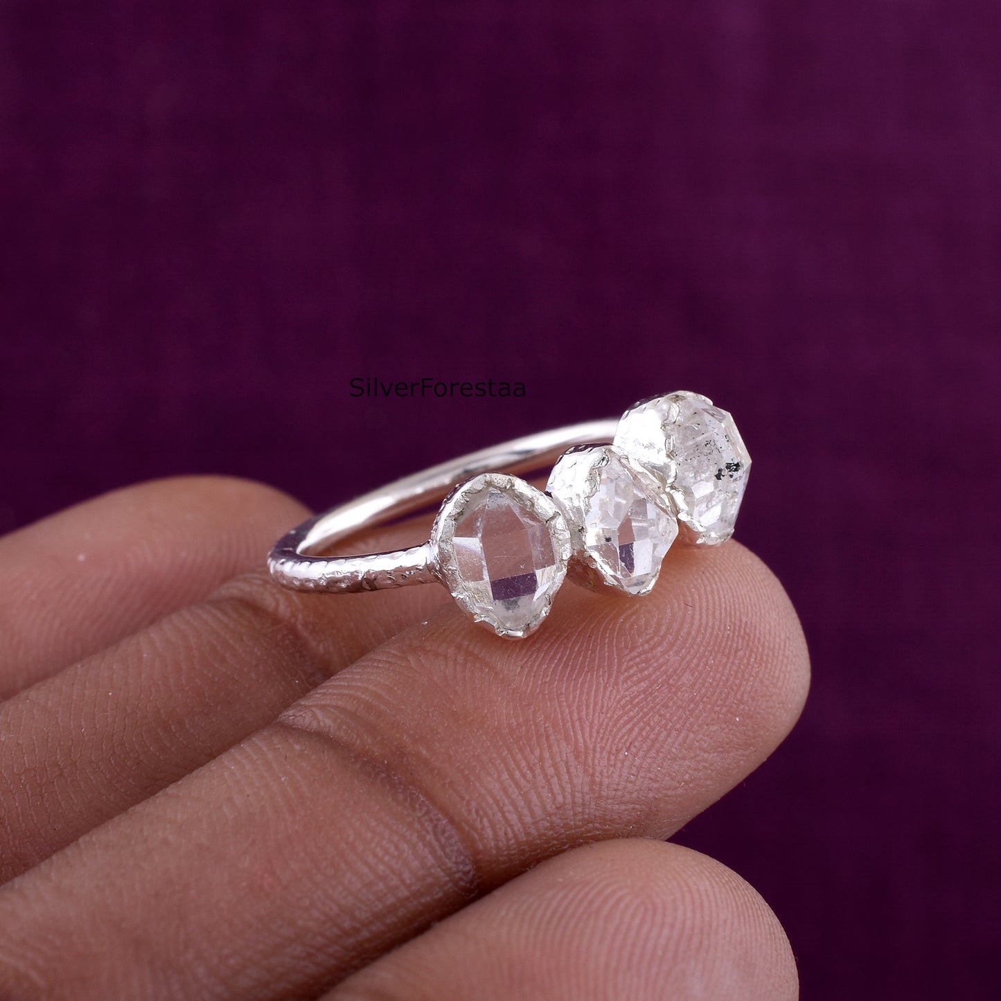 925 Silver Herkimer Diamond Ring – Handmade Jewelry